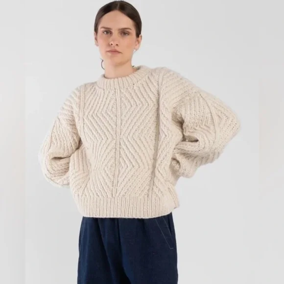 Women's MICAELA GREG Bevel Soft Knit Sweater Sz S $495 - Picture 1 of 6